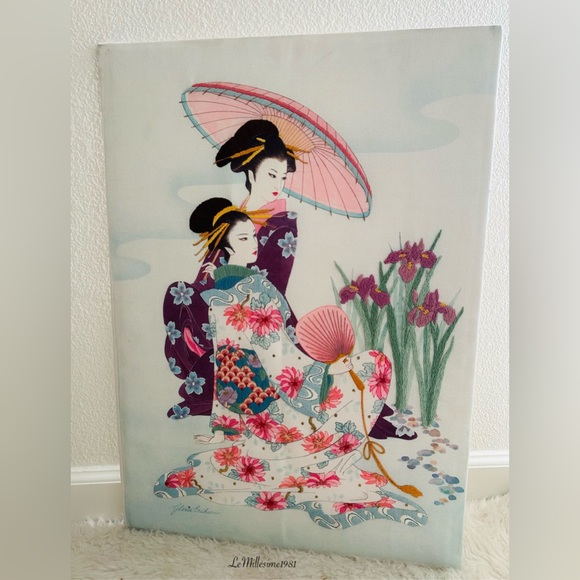 Gloria Eriksen Other - Large Vintage Wall Art Graceful Geishas by Gloria Eriksen